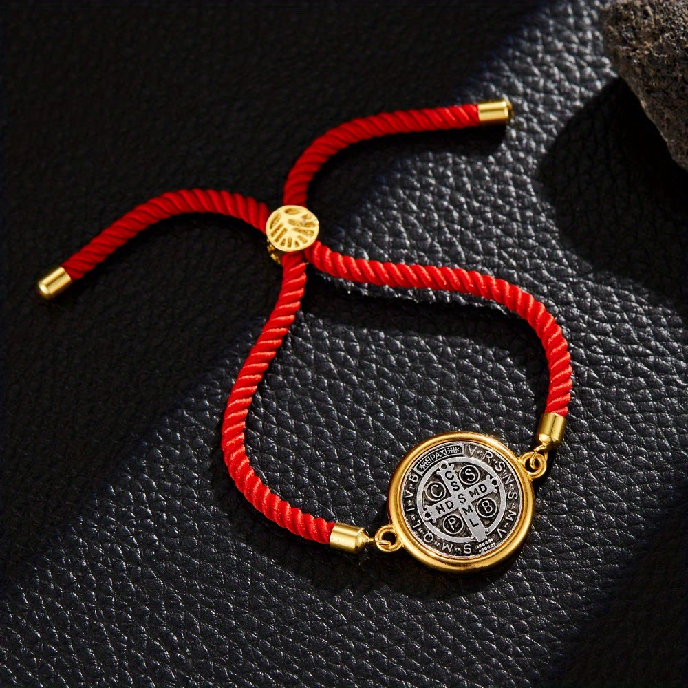 Christianartworkshop St. Benedict Medal Braided Cord Bracelet in Assorted Colors: A Symbol of Divine Protection - image 12