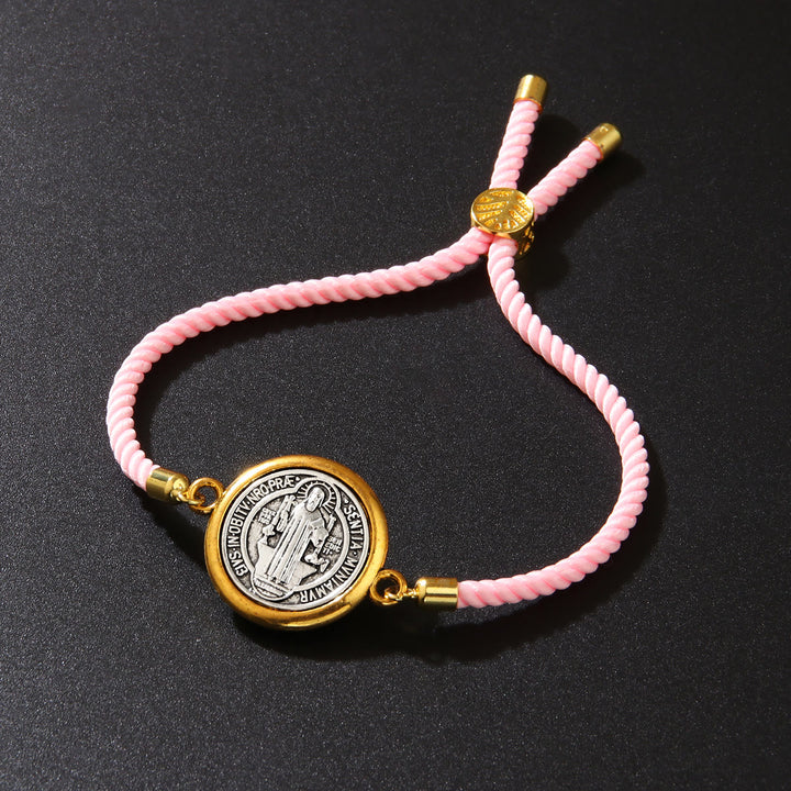 Christianartworkshop St. Benedict Medal Braided Cord Bracelet in Assorted Colors: A Symbol of Divine Protection - image 17