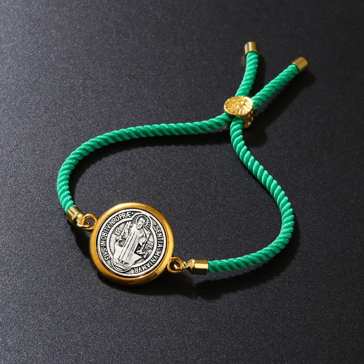 Christianartworkshop St. Benedict Medal Braided Cord Bracelet in Assorted Colors: A Symbol of Divine Protection - image 13