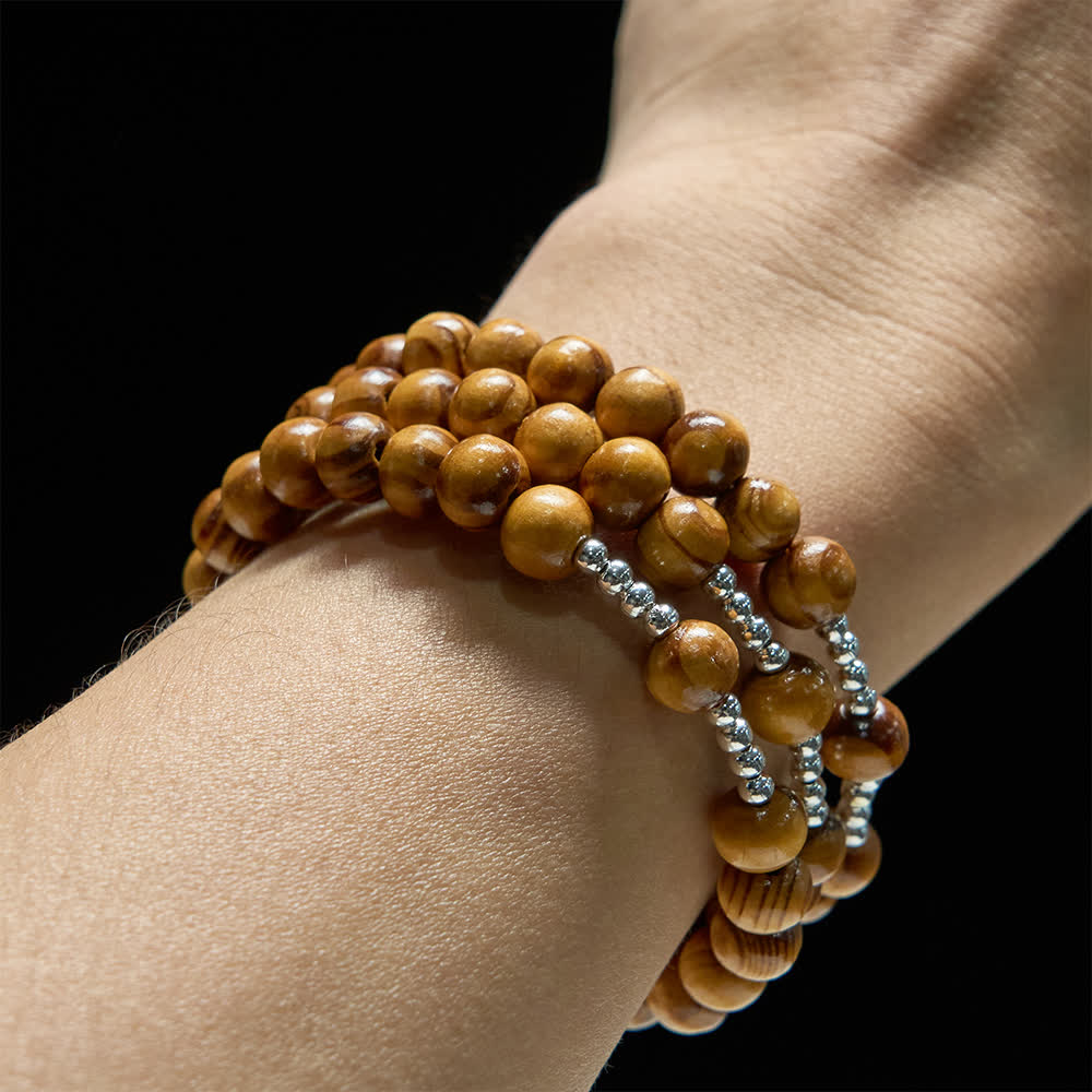 FREE Today: Natural Olive Wood Memory Wire Rosary Bracelet with Ichthys & Crucifix - image 2