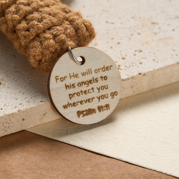 Christianartworkshop Crocheted Cross Car Charm with Inspirational Bible Verse Discs: A Reminder of Divine Grace - image 11