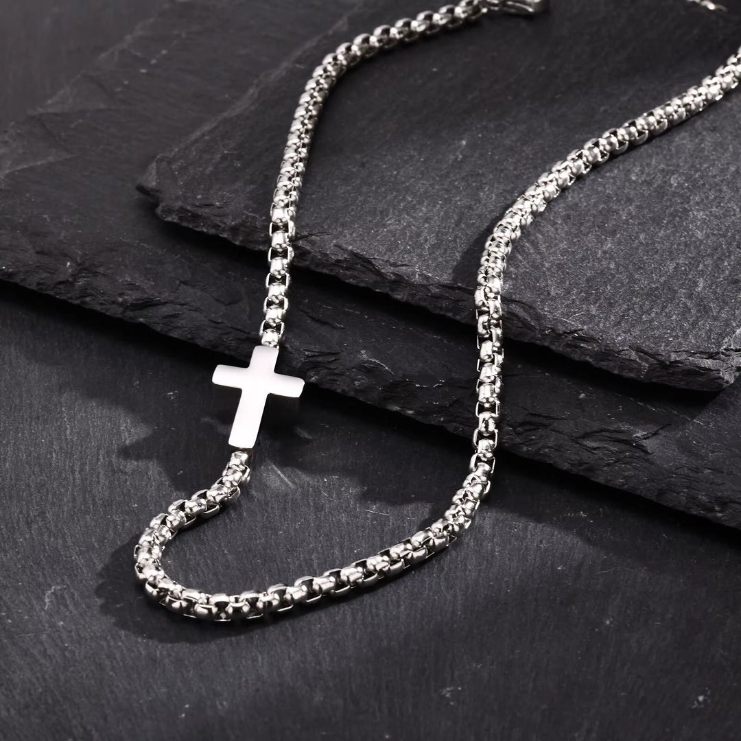 FREE Today: Sleek Stainless Steel Cross Necklace with Sideways Pendant: A Reminder of Divine Grace - image 6