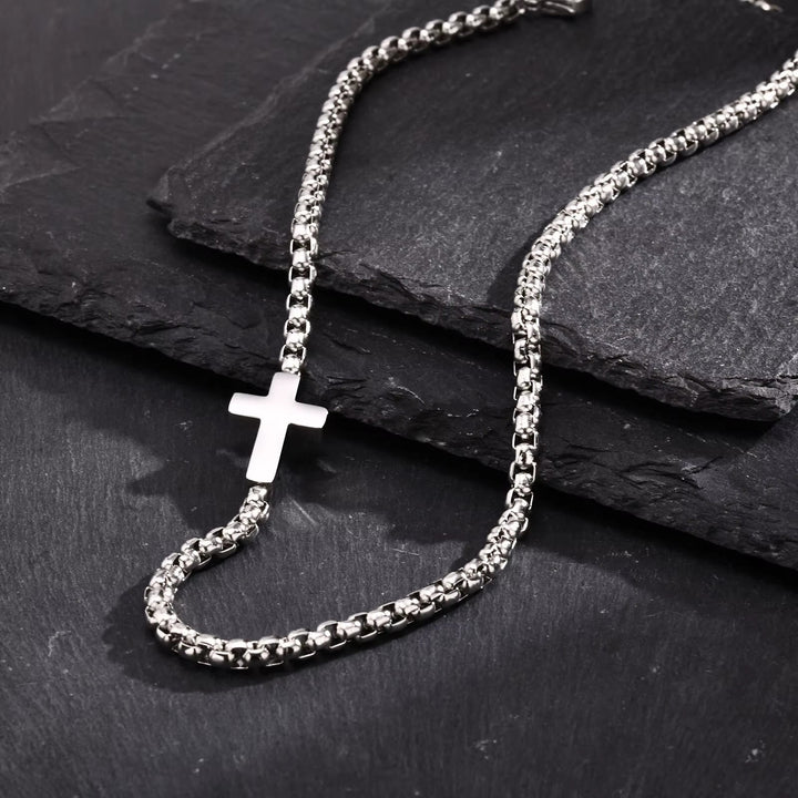 FREE Today: Sleek Stainless Steel Cross Necklace with Sideways Pendant: A Reminder of Divine Grace - image 6