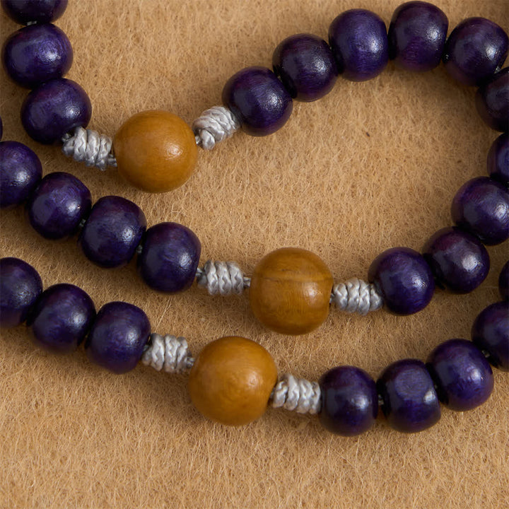 Christianartworkshop Deep Purple Maple Wood & Peachwood Rosary with Miraculous Medal for Peaceful Guard - image 5