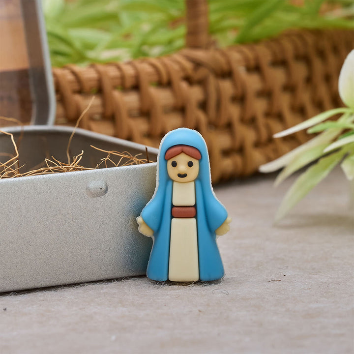 Christianartworkshop Nativity Scene Miniature Figurine Set with Portable Tin Box: A Symbol of the Christmas Story - image 3