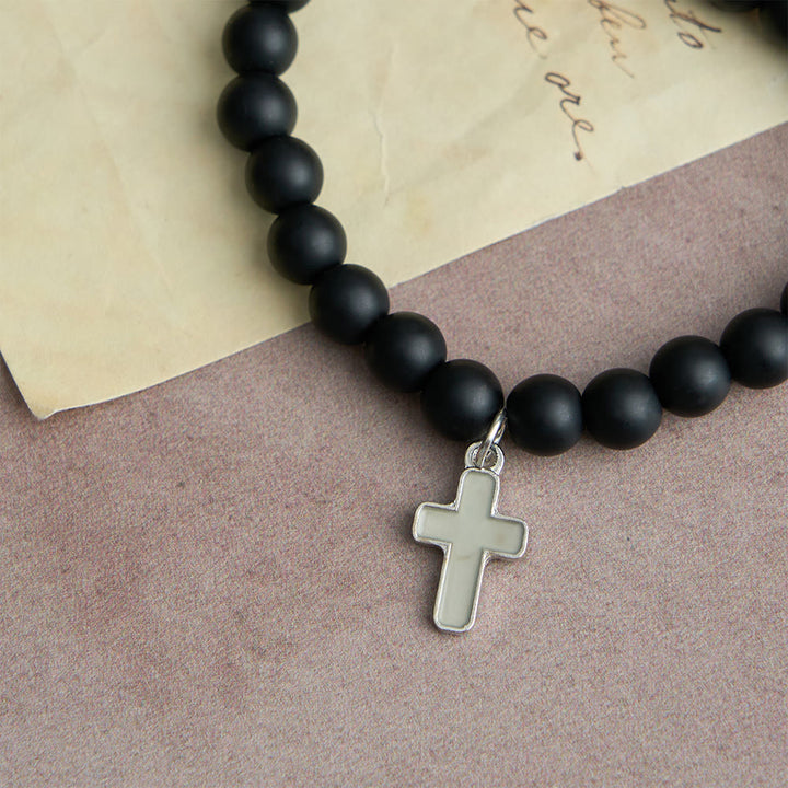Christianartworkshop Glowing Cross Matching Beaded Bracelets with Magnetic Heart Clasp: A Symbol of United Faith & Shared Love - image 16