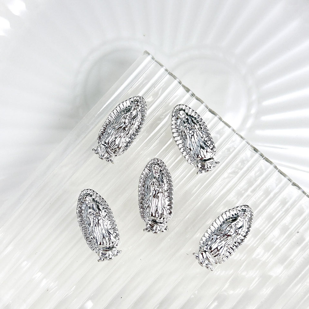 Christianartworkshop Our Lady of Guadalupe Enamel Nail Art Charms: Walk in the Path of Sacred Style - Silver(A Pack of 10 pcs) - image 1