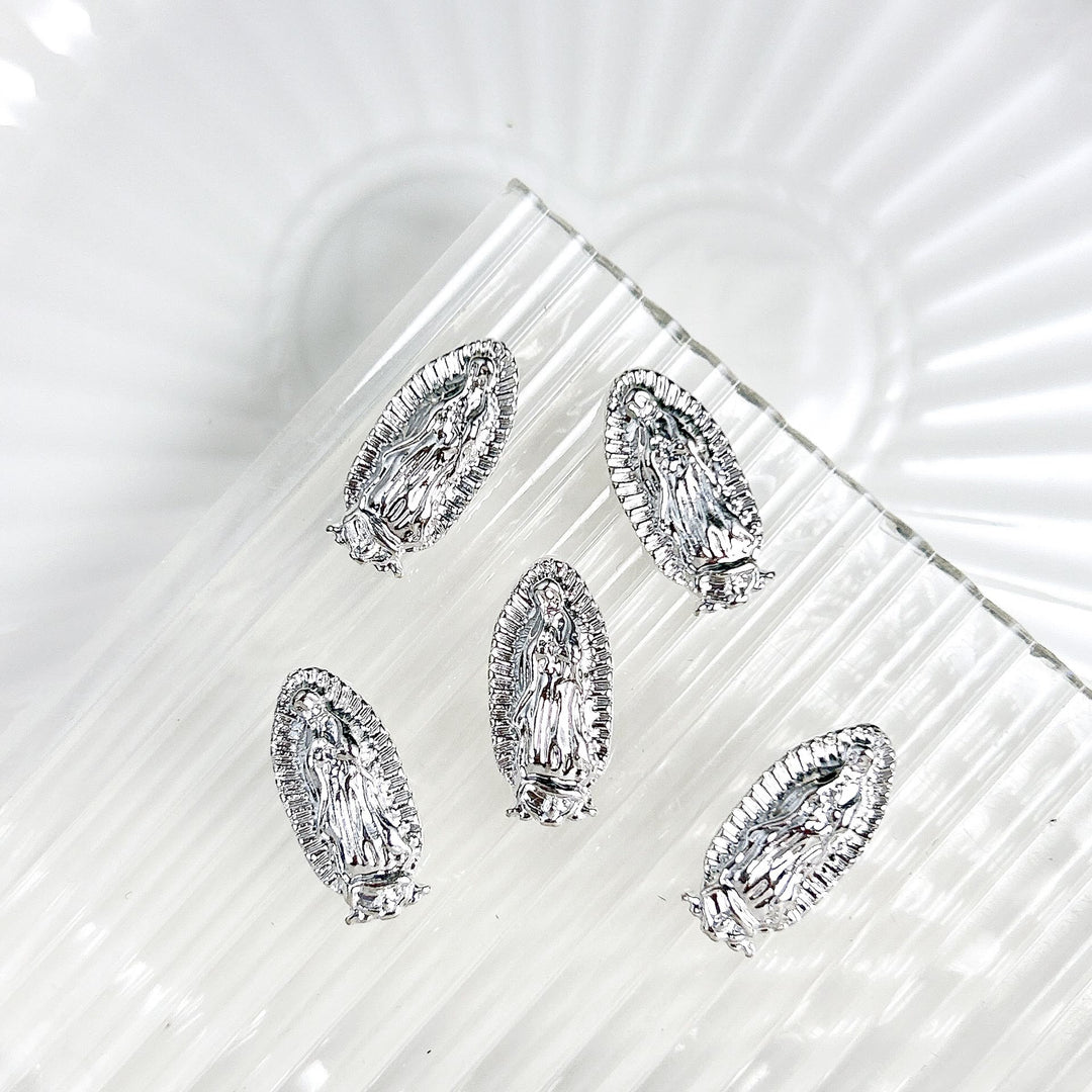 Christianartworkshop Our Lady of Guadalupe Enamel Nail Art Charms: Walk in the Path of Sacred Style - Silver(A Pack of 10 pcs) - image 1