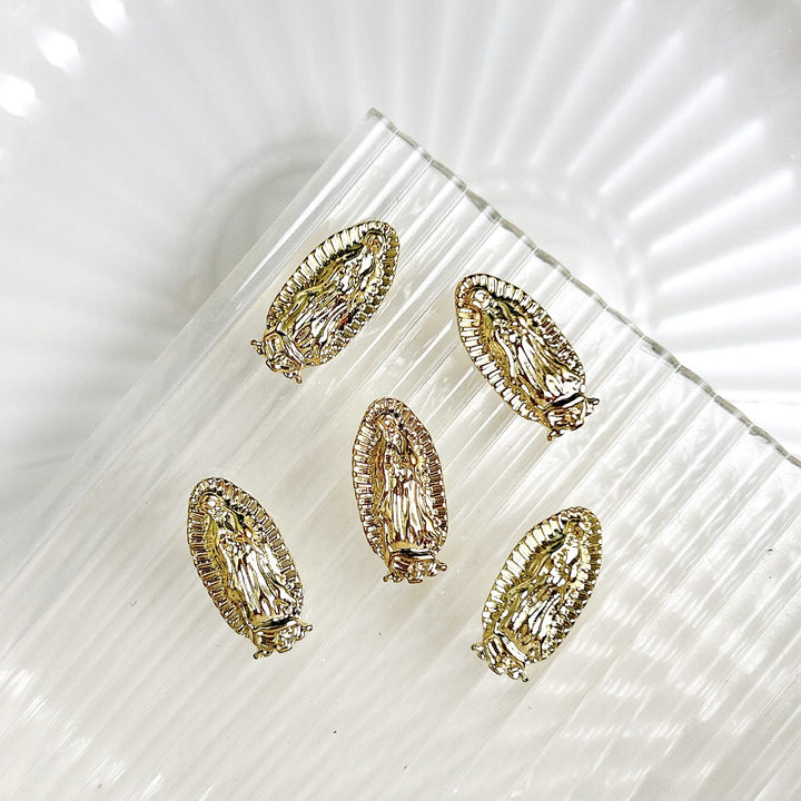 Christianartworkshop Our Lady of Guadalupe Enamel Nail Art Charms: Walk in the Path of Sacred Style - Golden(A Pack of 10 pcs) - image 2