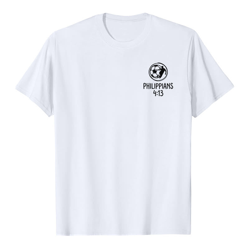 Christianartworkshop Philippians 4:13 Soccer Cross Premium Short Sleeve T-Shirt - image 7