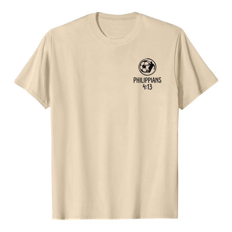 Christianartworkshop Philippians 4:13 Soccer Cross Premium Short Sleeve T-Shirt - image 25