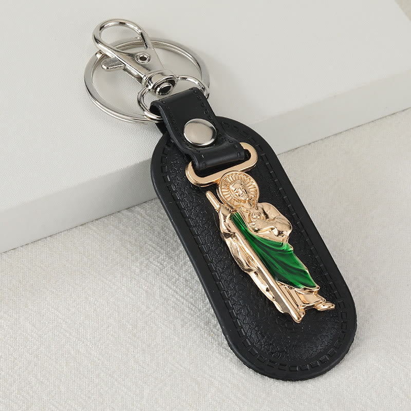 Christianartworkshop Our Lady of Guadalupe Devotional Keychain: Emblem of Marian Grace & Spiritual Protection - Green Robe & St. Jude - image 8