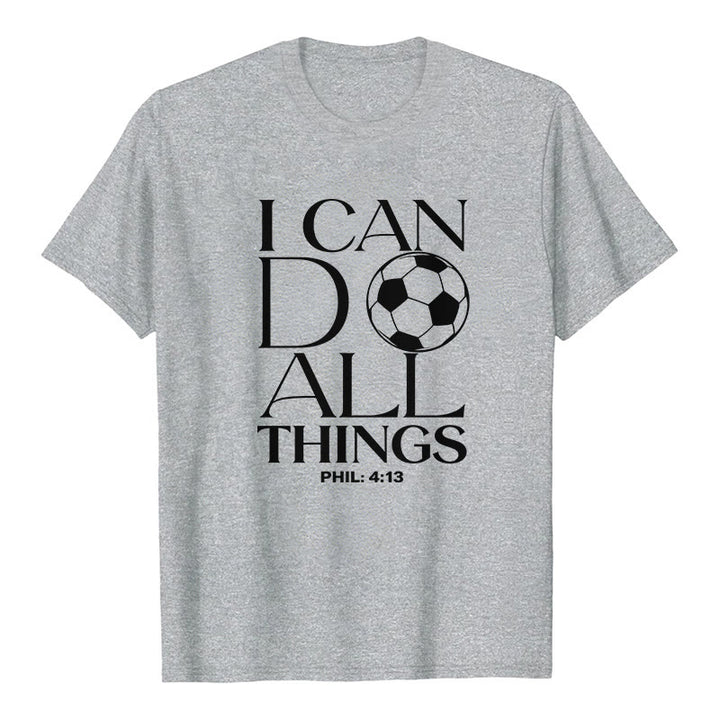 Christianartworkshop  Phil 4:13 I Can Do All Things Soccer Premium Short Sleeve T-Shirt - Grey - 2XL - image 0