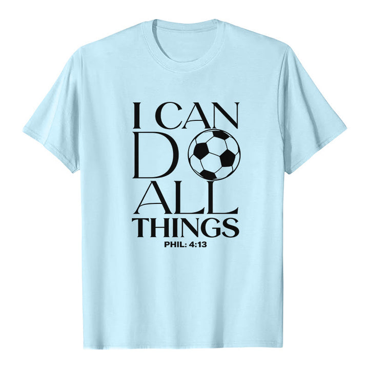 Christianartworkshop  Phil 4:13 I Can Do All Things Soccer Premium Short Sleeve T-Shirt - Blue - 2XL - image 7