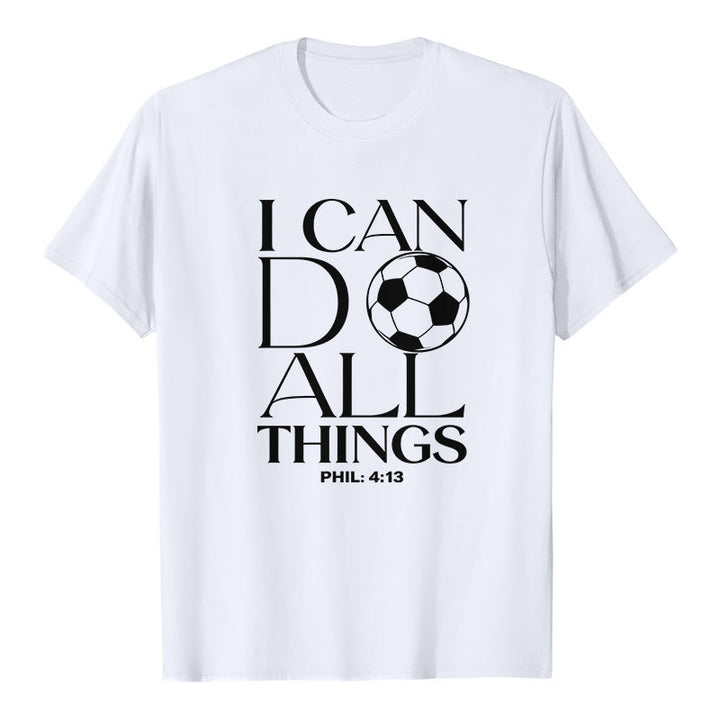 Christianartworkshop  Phil 4:13 I Can Do All Things Soccer Premium Short Sleeve T-Shirt - White - 2XL - image 2