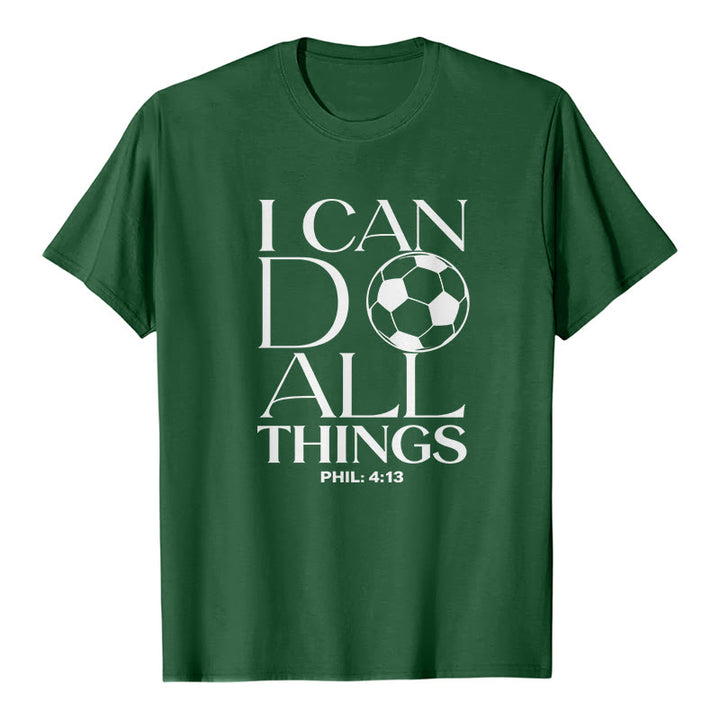 Christianartworkshop  Phil 4:13 I Can Do All Things Soccer Premium Short Sleeve T-Shirt - Dark Green - 2XL - image 6