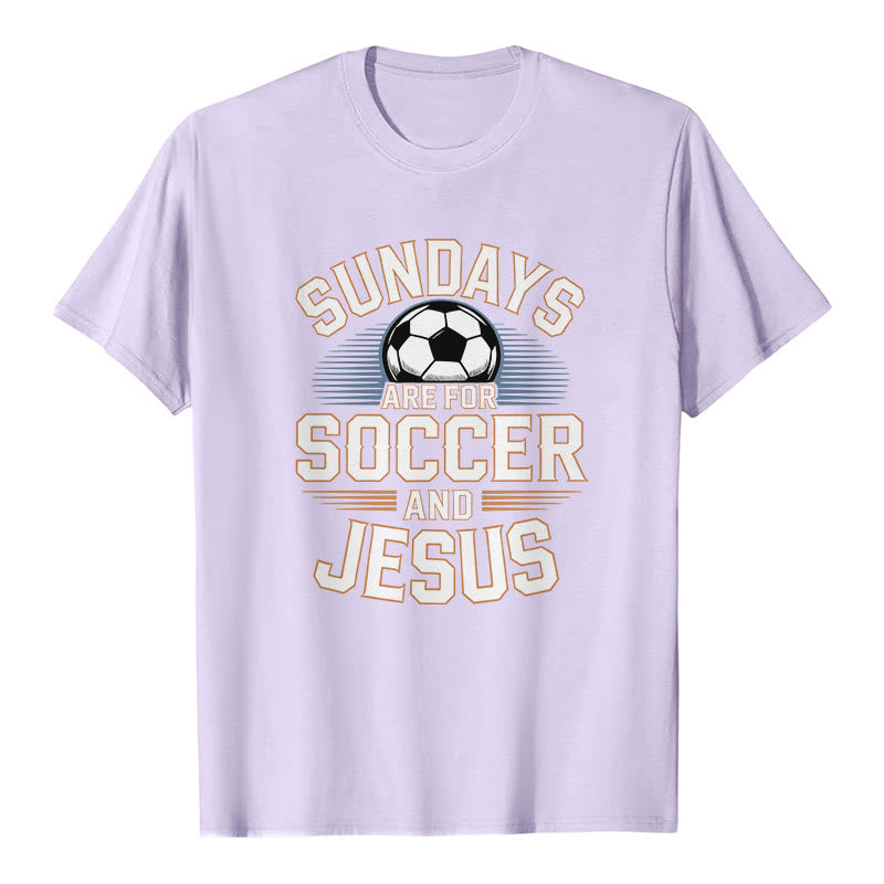 Christianartworkshop Sundays Are For Soccer And Jesus Soccer & Faith Premium T-Shirt - Purple - 2XL - image 3
