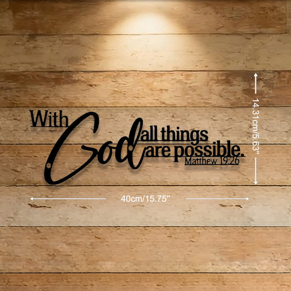 Christianartworkshop Mathew 19:26 Scripture With God All Things Are Possible Metal Wall Decor - 15.75'''*5.63''/40*14.31cm - image 6