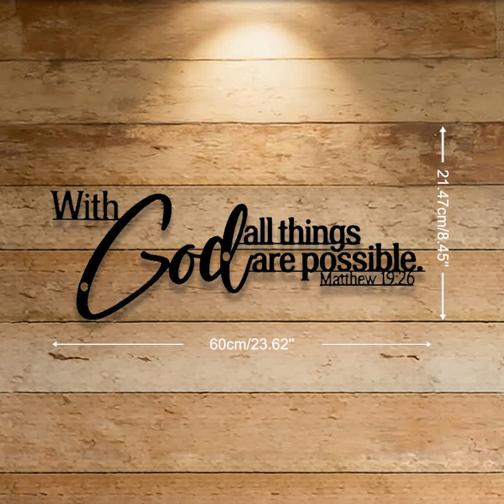 Christianartworkshop Mathew 19:26 Scripture With God All Things Are Possible Metal Wall Decor - 23.62''*8.45''/60cm*21.47cm - image 8