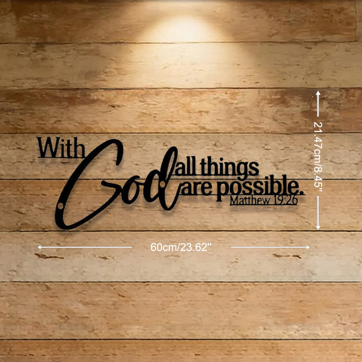 Christianartworkshop Mathew 19:26 Scripture With God All Things Are Possible Metal Wall Decor - 23.62''*8.45''/60cm*21.47cm - image 8