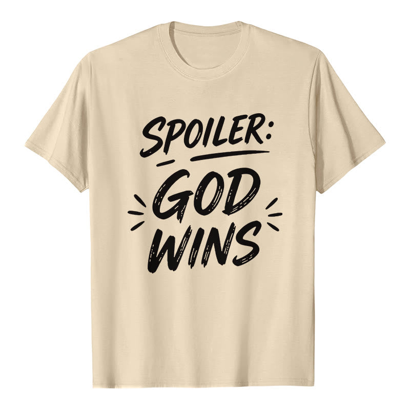 Christianartworkshop  Spoiler: God Wins Premium Short Sleeve T-Shirt - Beige - 2XL - image 8