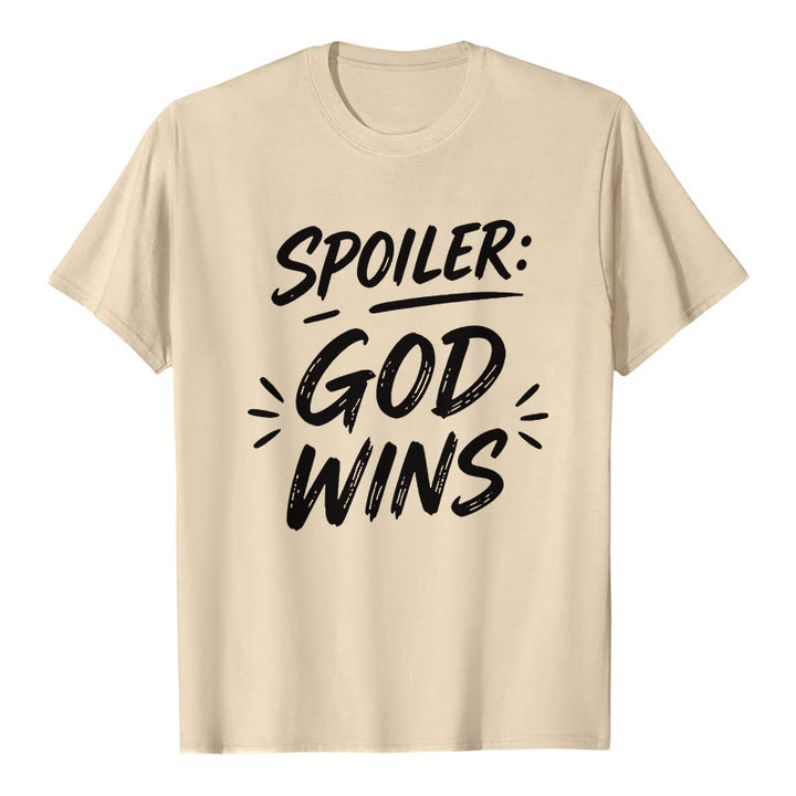 Christianartworkshop  Spoiler: God Wins Premium Short Sleeve T-Shirt - Beige - 2XL - image 8