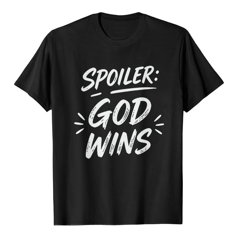 Christianartworkshop  Spoiler: God Wins Premium Short Sleeve T-Shirt - Black - 2XL - image 1