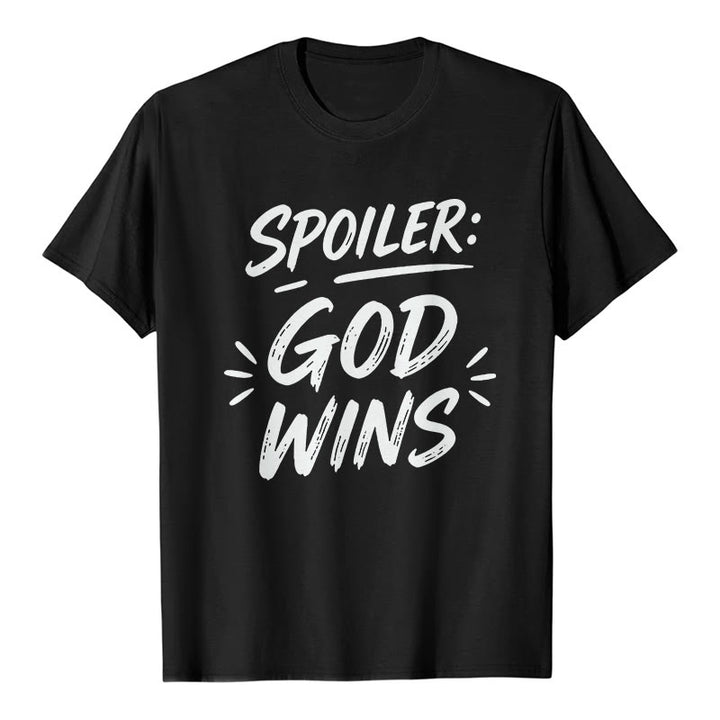 Christianartworkshop  Spoiler: God Wins Premium Short Sleeve T-Shirt - Black - 2XL - image 1