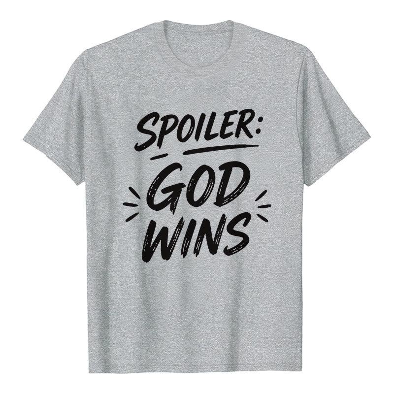 Christianartworkshop  Spoiler: God Wins Premium Short Sleeve T-Shirt - Grey - 2XL - image 0