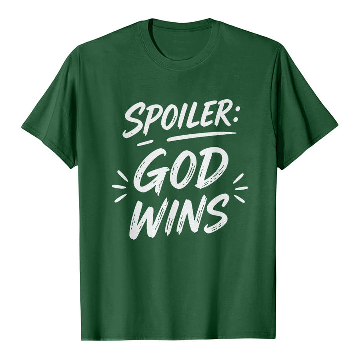 Christianartworkshop  Spoiler: God Wins Premium Short Sleeve T-Shirt - Dark Green - 2XL - image 6