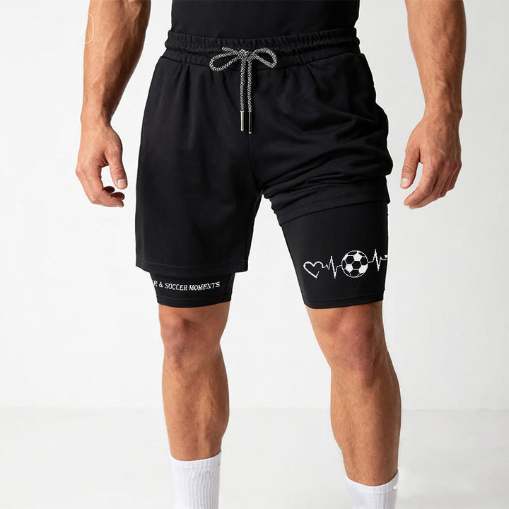 Christianartworkshop Soccer & Faith Heartbeat Cross Athletic Layered Shorts - image 12