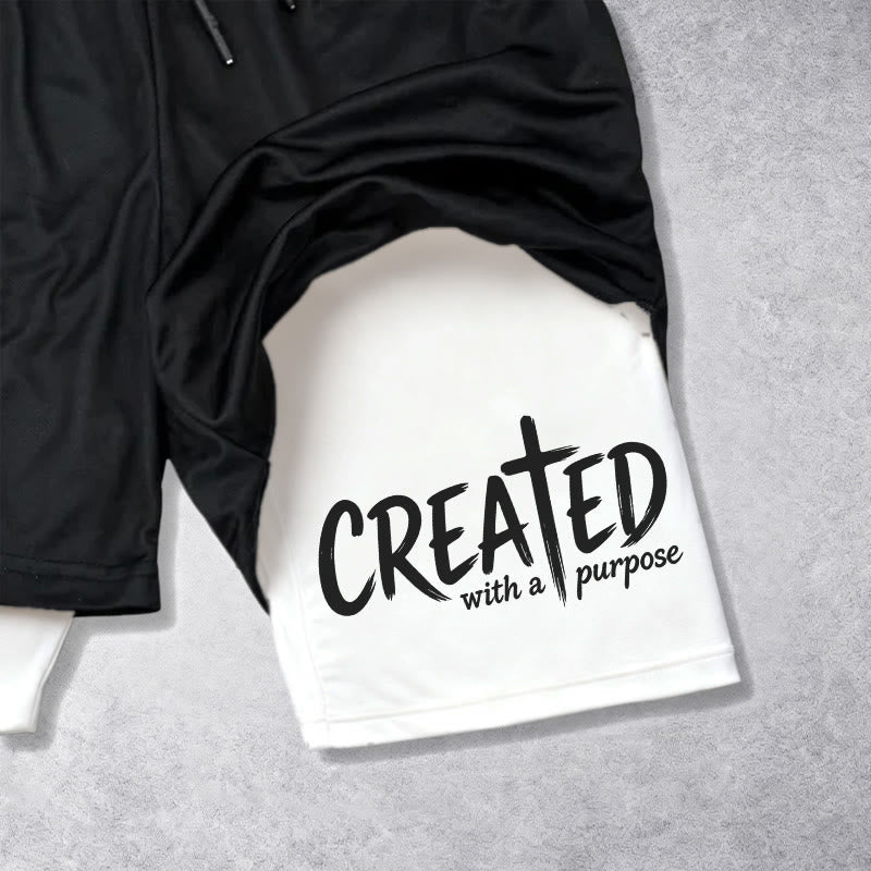 Christianartworkshop Created With A Purpose Cross Performance Layered Shorts - image 6