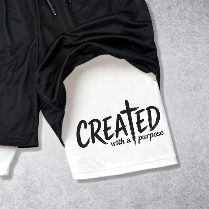 Christianartworkshop Created With A Purpose Cross Performance Layered Shorts - image 6