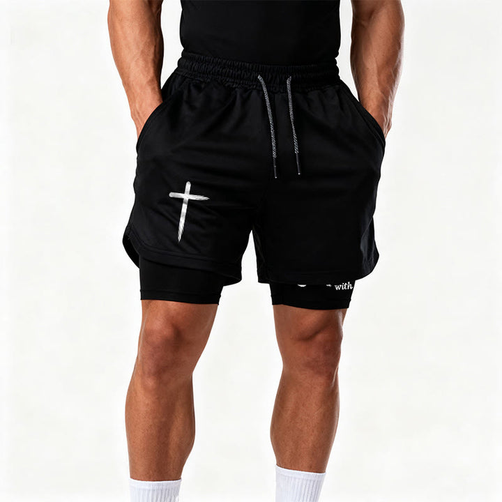 Christianartworkshop Created With A Purpose Cross Performance Layered Shorts - image 12