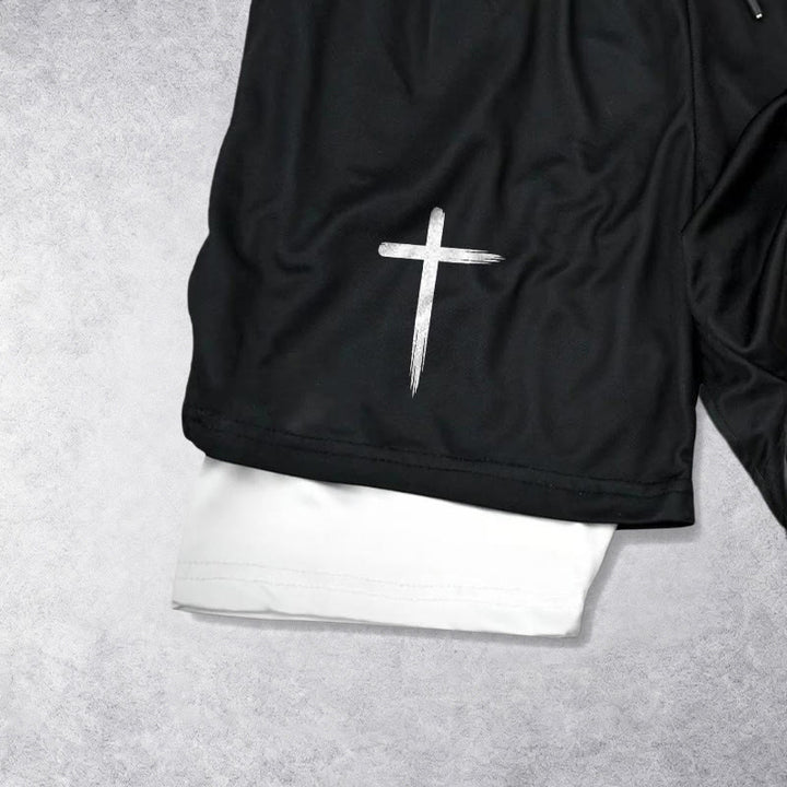 Christianartworkshop Created With A Purpose Cross Performance Layered Shorts - image 5