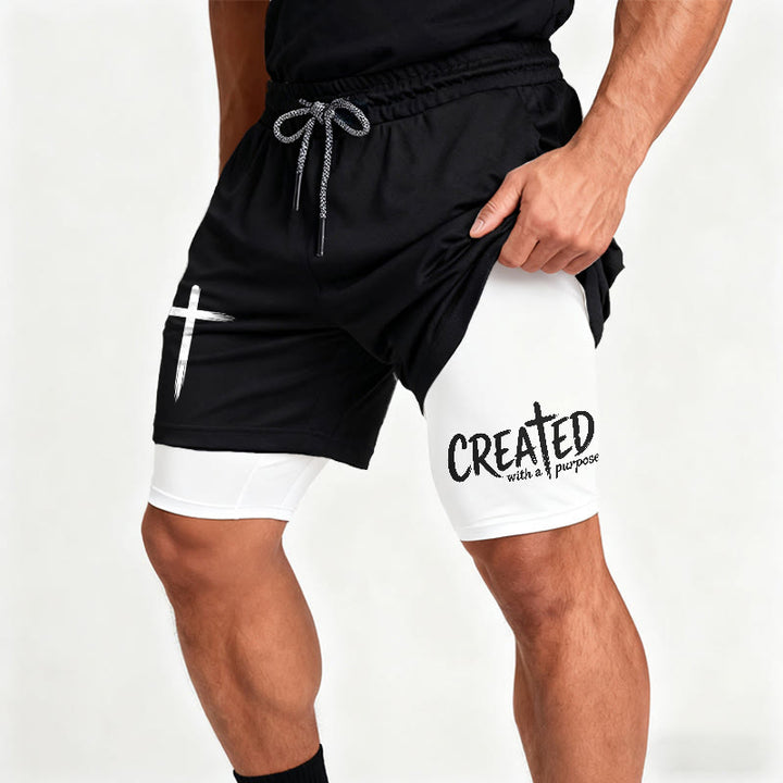 Christianartworkshop Created With A Purpose Cross Performance Layered Shorts - image 4
