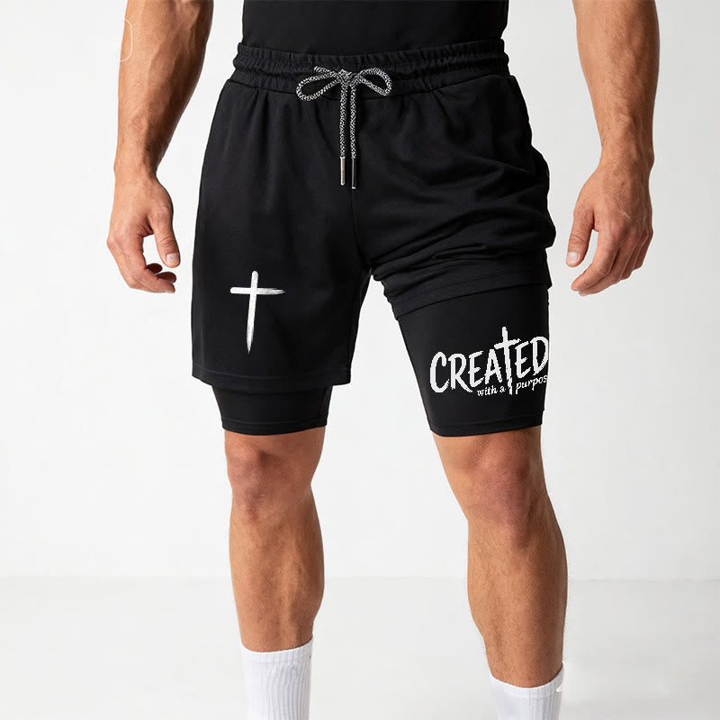 Christianartworkshop Created With A Purpose Cross Performance Layered Shorts - image 11