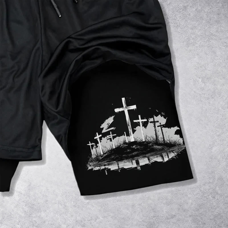Christianartworkshop Calvary Cross Scene Performance Layered Shorts - image 15
