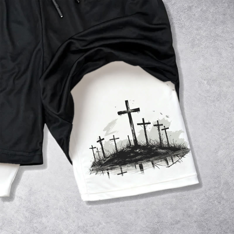 Christianartworkshop Calvary Cross Scene Performance Layered Shorts - image 6
