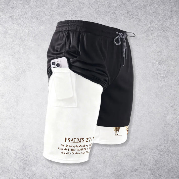 Christianartworkshop Jesus The Good Shepherd Psalm 27:1 Performance Layered Shorts - image 7
