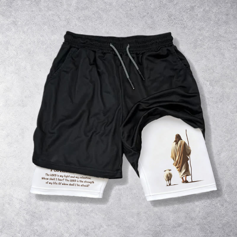 Christianartworkshop Jesus The Good Shepherd Psalm 27:1 Performance Layered Shorts - image 1