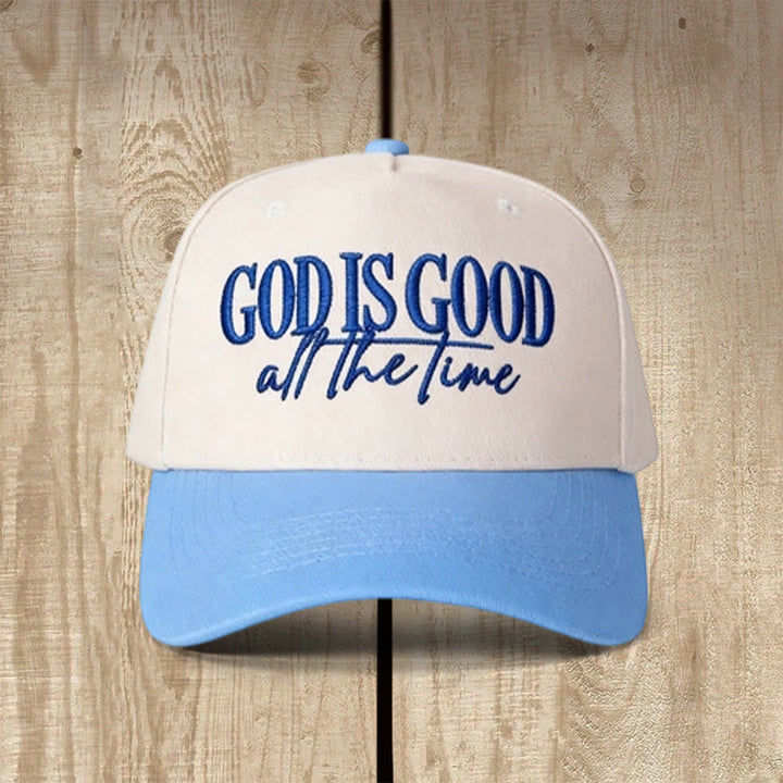 Christianartworkshop God Is Good All The Time Casual Faith Baseball Cap - Light Blue - image 3