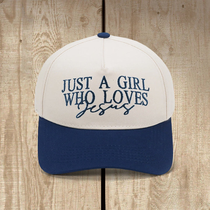 Christianartworkshop Just A Girl Who Loves Jesus Faith-Inspired Baseball Cap - Navy - image 9