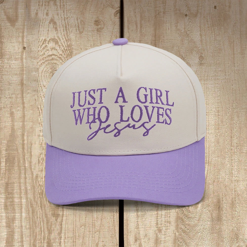 Christianartworkshop Just A Girl Who Loves Jesus Faith-Inspired Baseball Cap - Purple - image 6