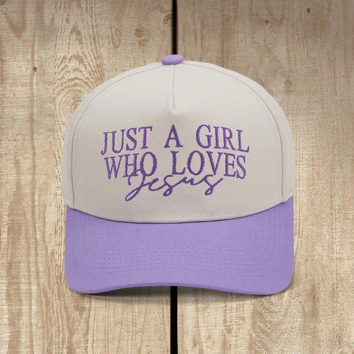 Christianartworkshop Just A Girl Who Loves Jesus Faith-Inspired Baseball Cap - Purple - image 6
