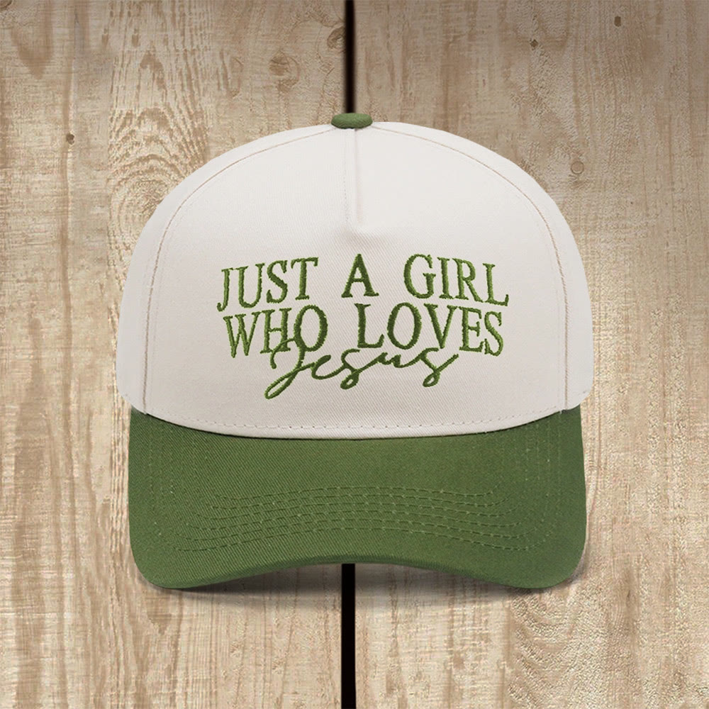 Christianartworkshop Just A Girl Who Loves Jesus Faith-Inspired Baseball Cap - Army Green - image 12