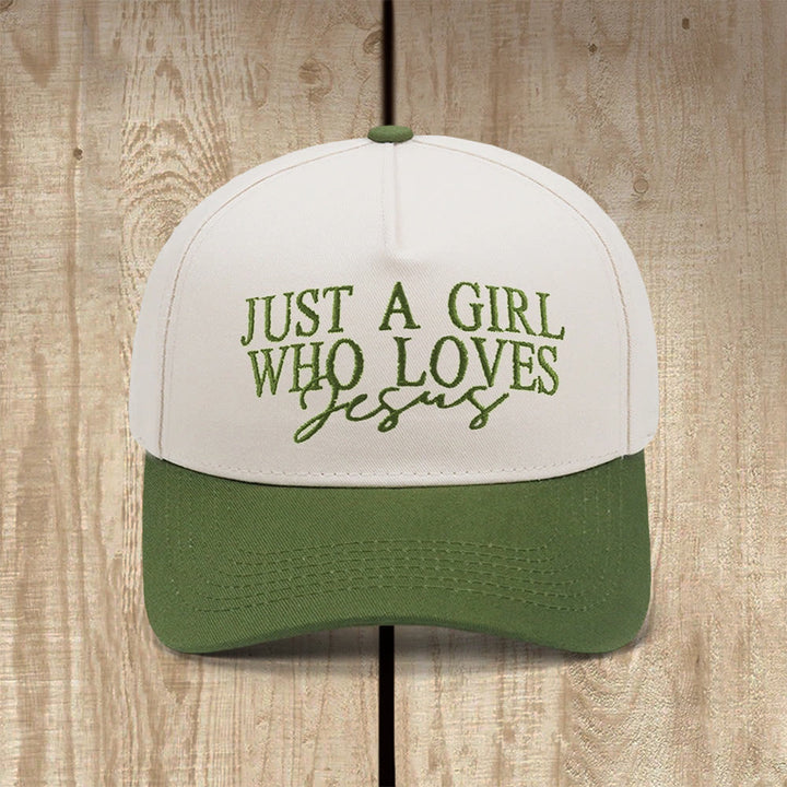 Christianartworkshop Just A Girl Who Loves Jesus Faith-Inspired Baseball Cap - Army Green - image 12