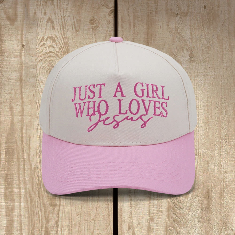 Christianartworkshop Just A Girl Who Loves Jesus Faith-Inspired Baseball Cap - Pink - image 5