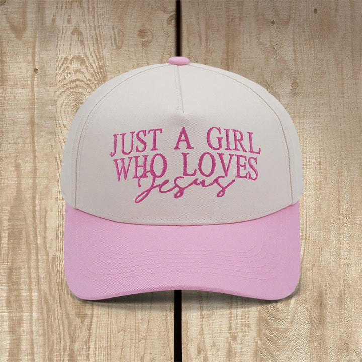 Christianartworkshop Just A Girl Who Loves Jesus Faith-Inspired Baseball Cap - Pink - image 5