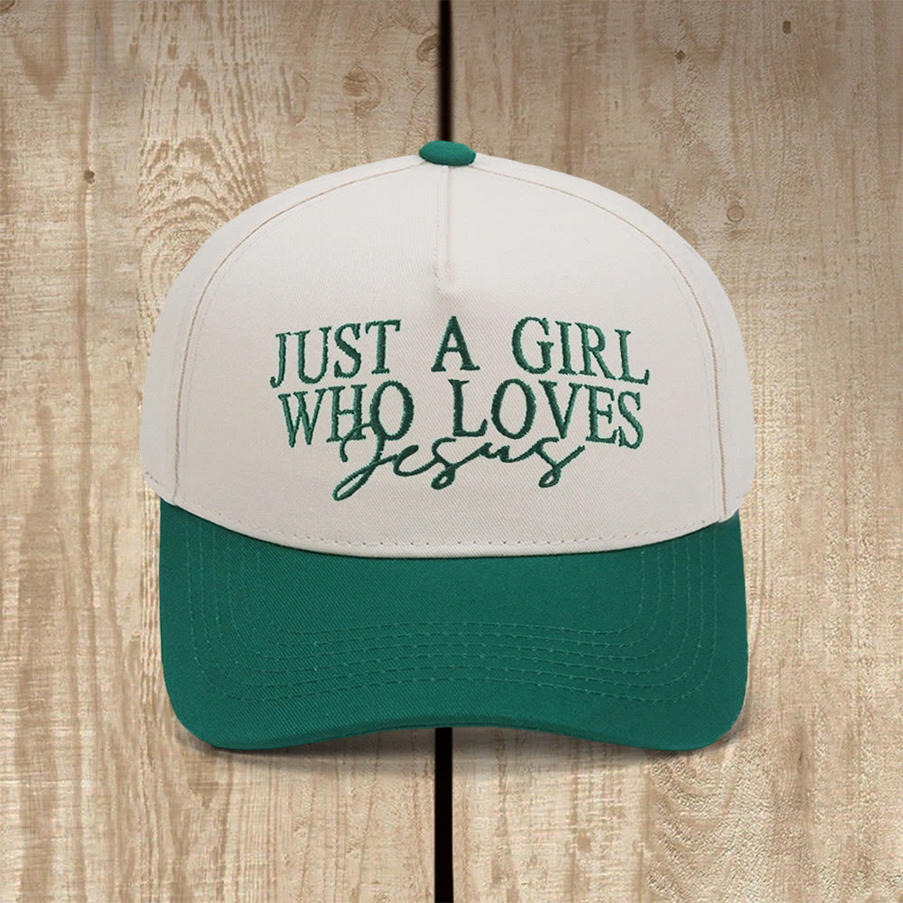Christianartworkshop Just A Girl Who Loves Jesus Faith-Inspired Baseball Cap - Dark Green - image 11